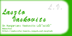 laszlo vaskovits business card